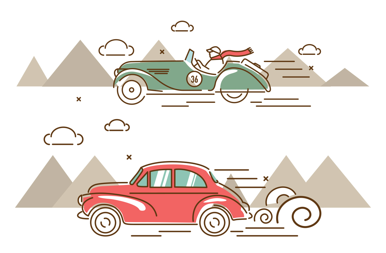 Oldtimer Rallye Illustration